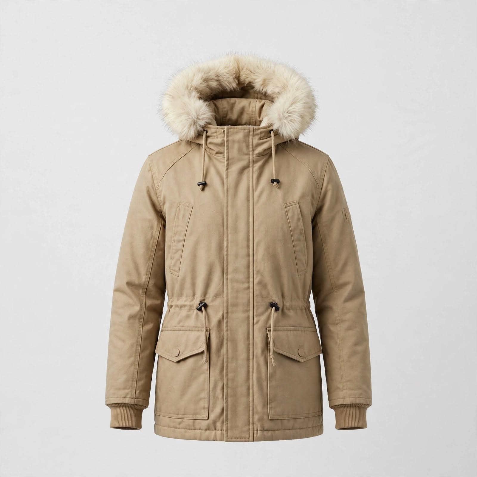 Custom Parka Jacket with Faux Fur Hood